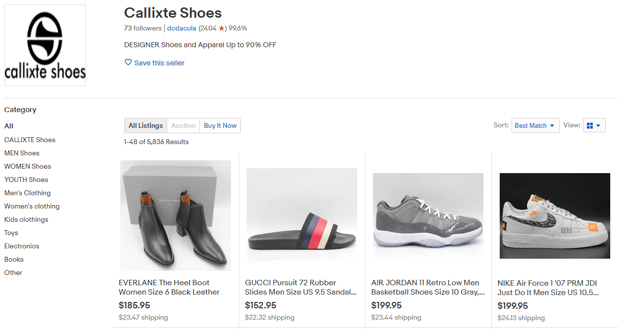 Callixte Shoes Storefront Callixte Shoes Storefront