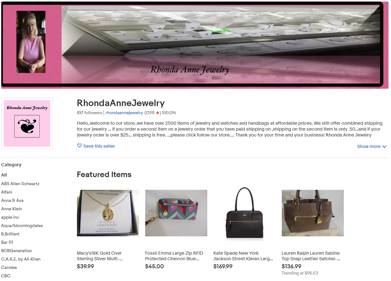 Rhodna Ann Jewelry Storefront Rhodna Ann Jewelry Storefront